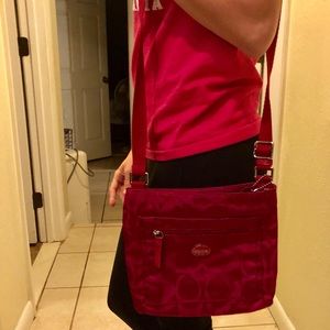 Coach pink cross body